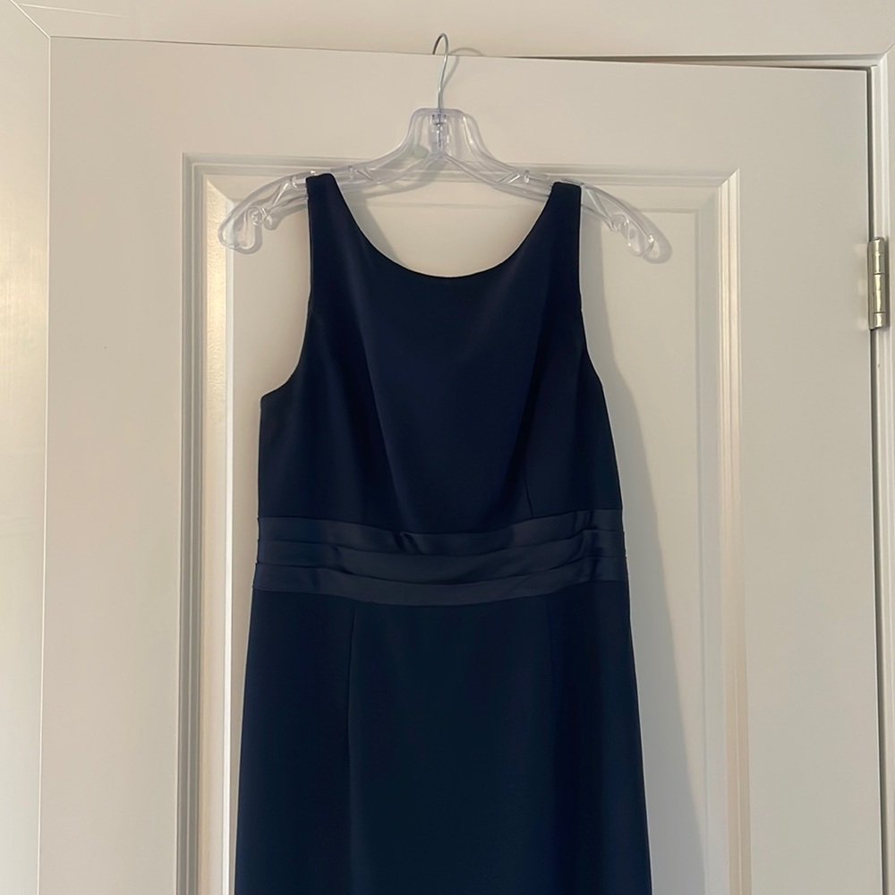 Navy long dress with bow back detail